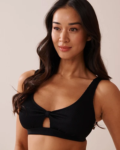 Haut de bikini bralette côtelé SOLID