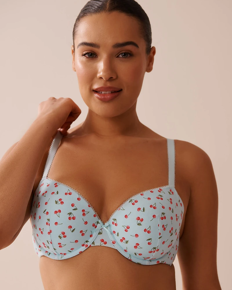 Soutien-gorge push-up demi-buste en coton