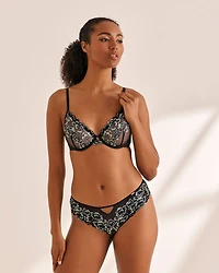 Embroidered Mesh Cheeky Panty