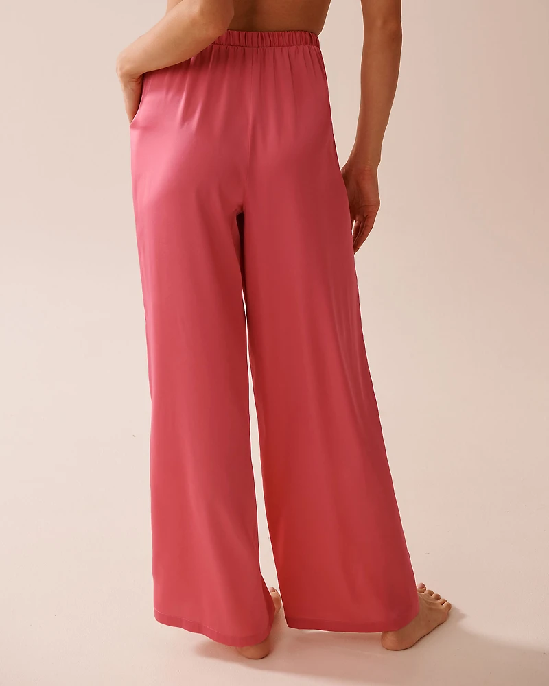 Pantalon jambe large en satin
