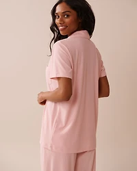 Ribbed Modal Button-down Shirt