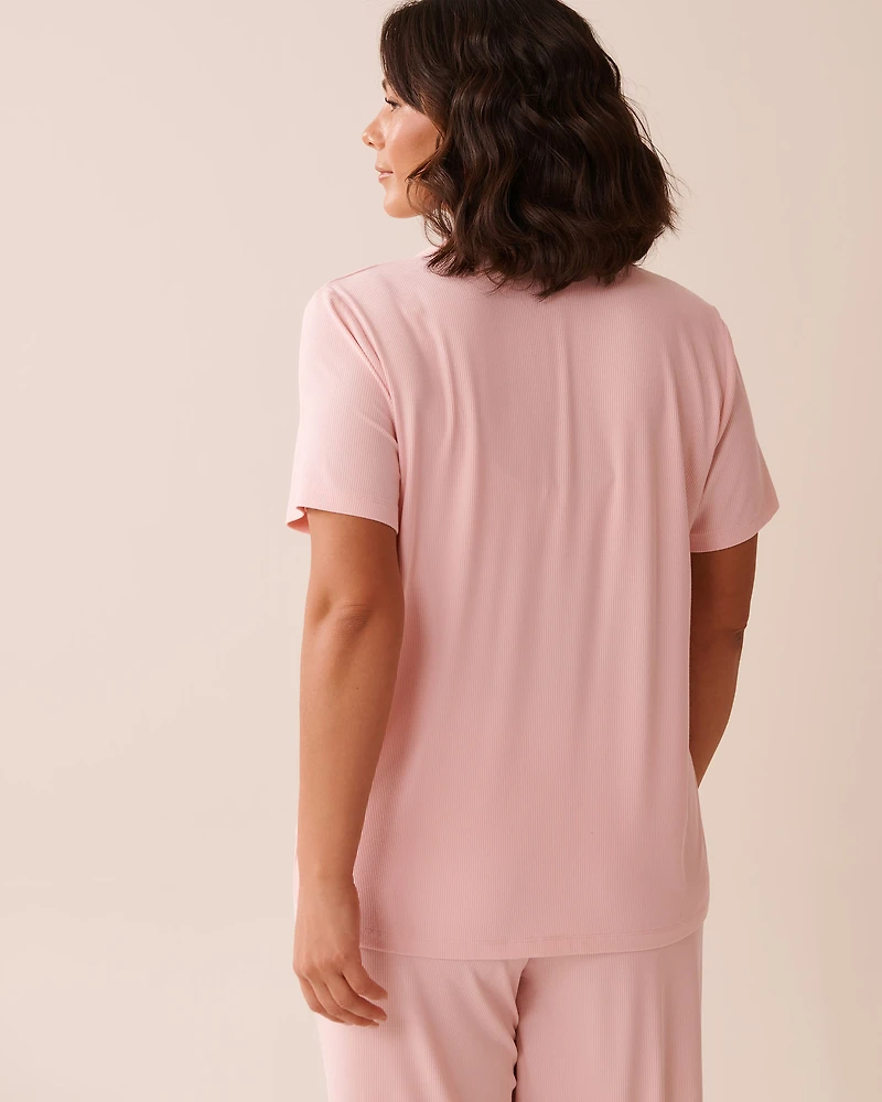 Ribbed Modal Button-down Shirt