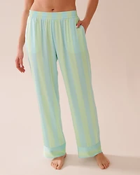 Striped Short Sleeve Satin Pajama Set