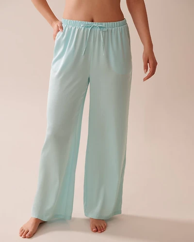 Pantalon jambe large en satin