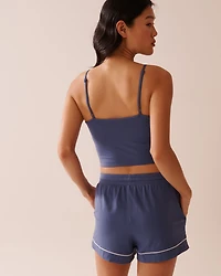 Cotton Crop Cami with Shelf Bra