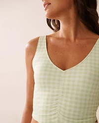 Gingham Print Super Soft Crop Cami
