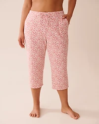 Crab Print Ribbed Pajama Capris