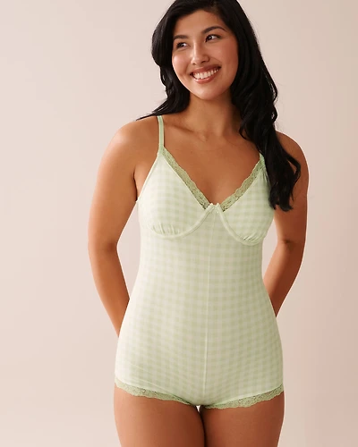 Gingham Print Super Soft Sleeveless Romper
