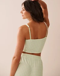 Gingham Print Super Soft Crop Cami