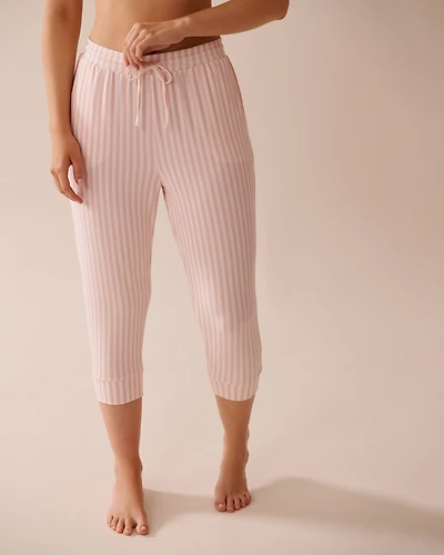 Pink Stripe Super Soft Pajama Capris