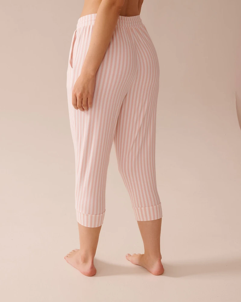 Pink Stripe Super Soft Pajama Capris