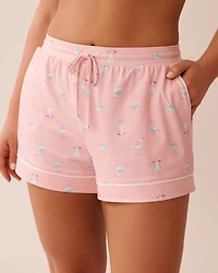Seagull Print Super Soft Pajama Shorts