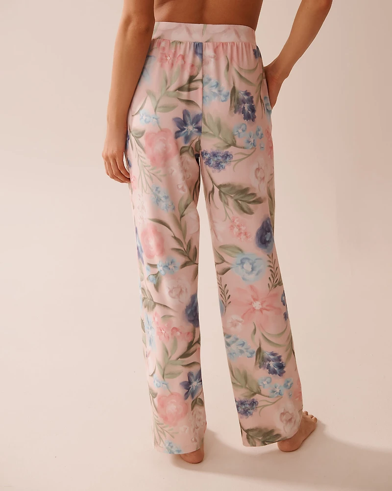 Pantalon de pyjama ultra doux imprimé fleurs aquarelle