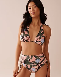 Haut de bikini triangle en fibres recyclées KHAKI
