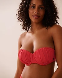 HIBISCUS Recycled Fibers D Cup Shirred Bandeau Bikini Top