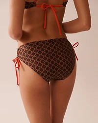 TERRACOTTA GEOMETRIC Cross-Tie Brazilian Bikini Bottom