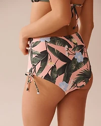 TEAL BLUE Side Tie High Waist Bikini Bottom