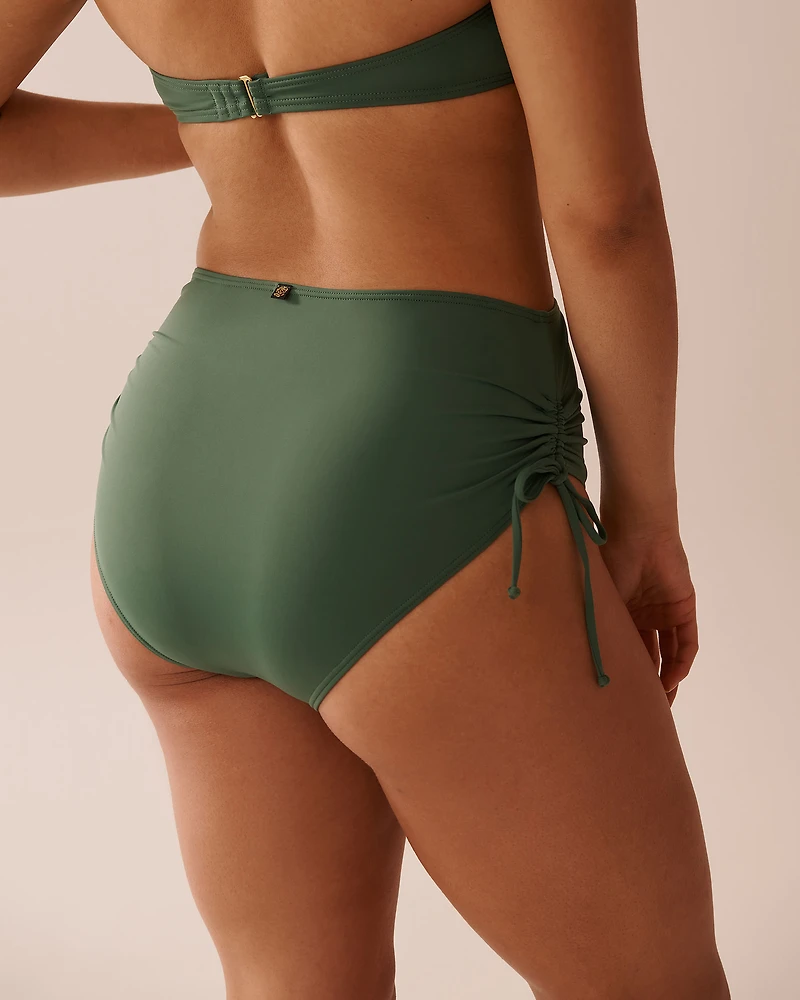 KHAKI Recycled Fibers Side Tie High Waist Bikini Bottom