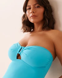 Maillot une-pièce bandeau à anneau SOLID