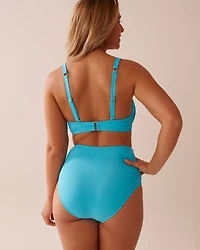 BLUE ATOLL Recycled Fibers Pleated D Cup Plunge Bikini Top