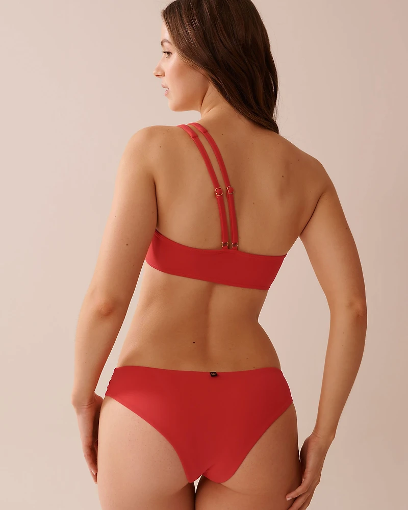 Haut de bikini bandeau épaule dénudée en fibres recyclées HIBISCUS