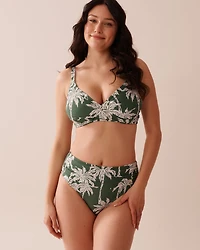 KHAKI PALM D Cup Bralette Bikini Top