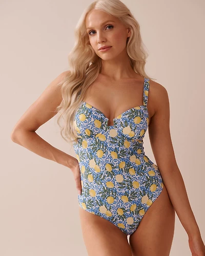 LEMON TILE Balconette One-piece Swimsuit