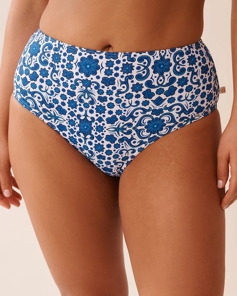 MEDITERRANEAN TILE High Waist Bikini Bottom