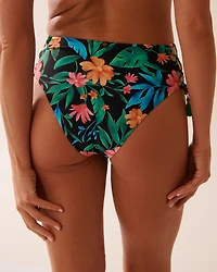 SOLID Textured High Waist Cheeky Bikini Bottom