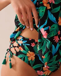 SOLID V-neck Underwire Tankini Top