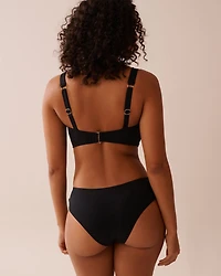 Haut de bikini bandeau bonnet D côtelé en fibres recyclées SOLID