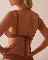 TERRACOTTA Textured Bralette Bikini Top