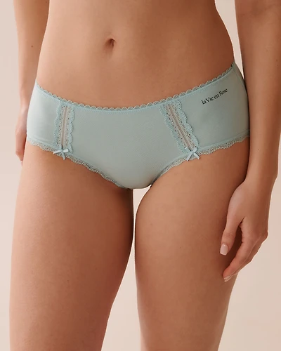 Cotton and Lace Detail Hiphugger Panty