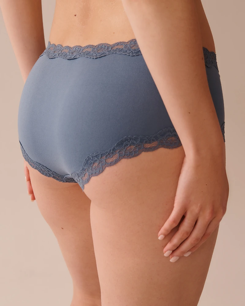 Culotte garçonne ultra douce bordure de dentelle
