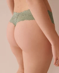 Wide Waistband Lace Thong Panty