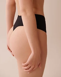 Seamless Fabric Ribbed High Waist Thong Panty