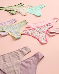 Lot de 10 culottes tanga en coton