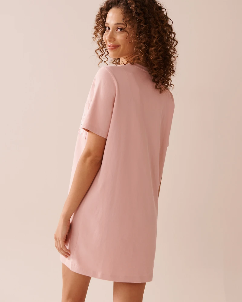 Chemise de nuit en coton imprimé escargot