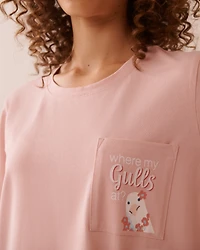 Chemise de nuit en coton imprimé escargot