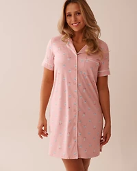 Seagull Print Super Soft Button-down Sleepshirt