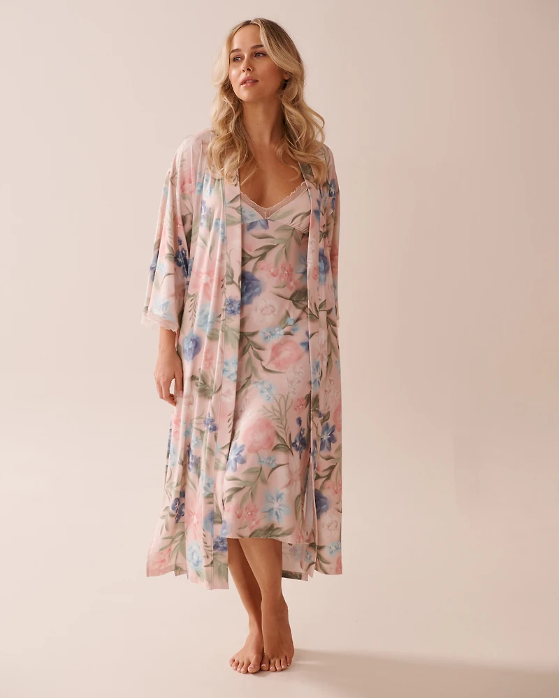 Watercolour Flower Print Super Soft Kimono