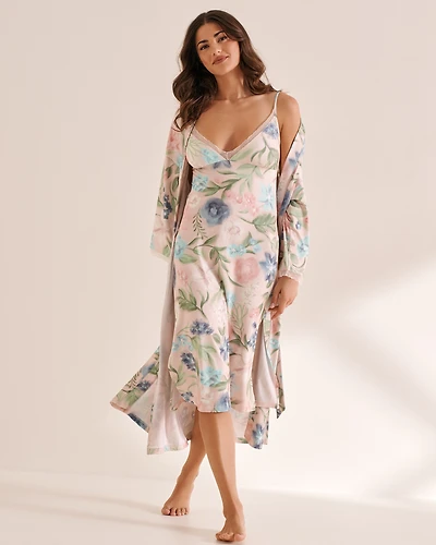 Watercolour Flower Print Super Soft Nightie