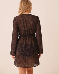 Robe courte en chiffon imprimé zébré