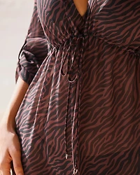 Robe courte en chiffon imprimé zébré