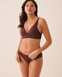 Bralette côtelée push-up plongeant sans coutures