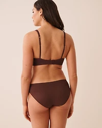 Bralette côtelée push-up plongeant sans coutures