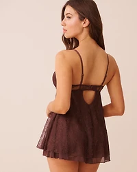 Babydoll push-up en dentelle florale