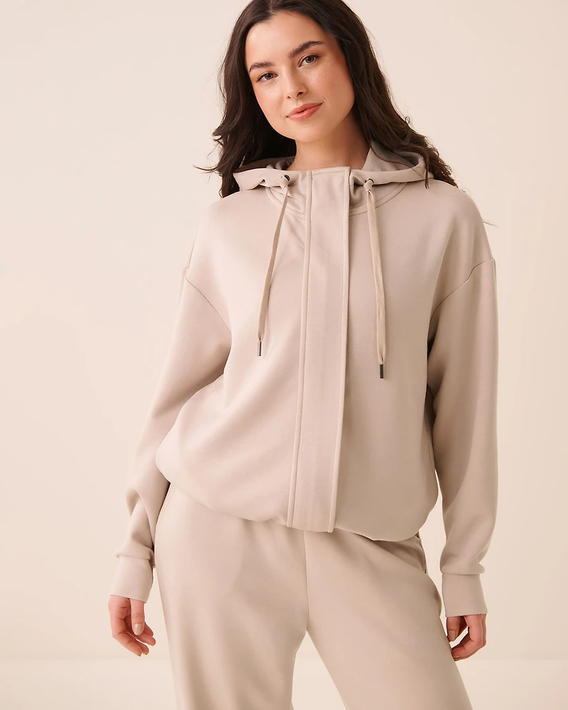Double-knit Zip-up Hoodie