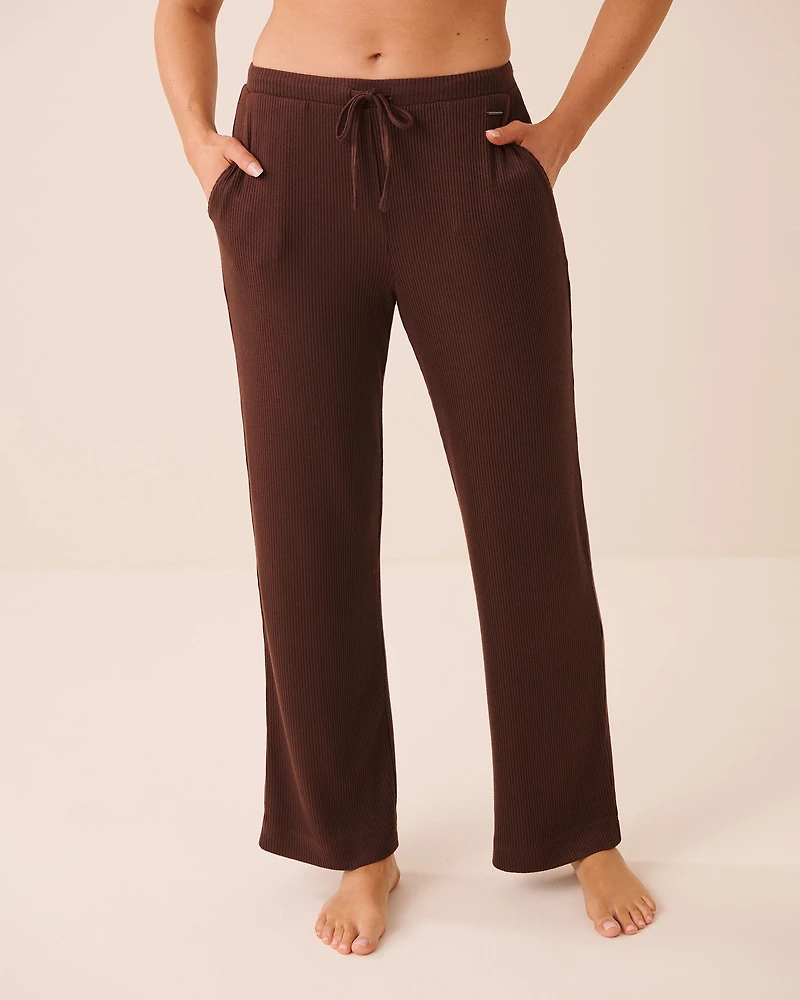 Pantalon en maille côtelée