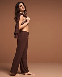 Pantalon en maille côtelée